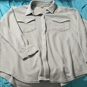 Men's Gray Waffle Knit Shirt